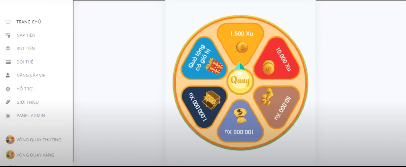 Source code vòng quay may mắn kiếm tiền online